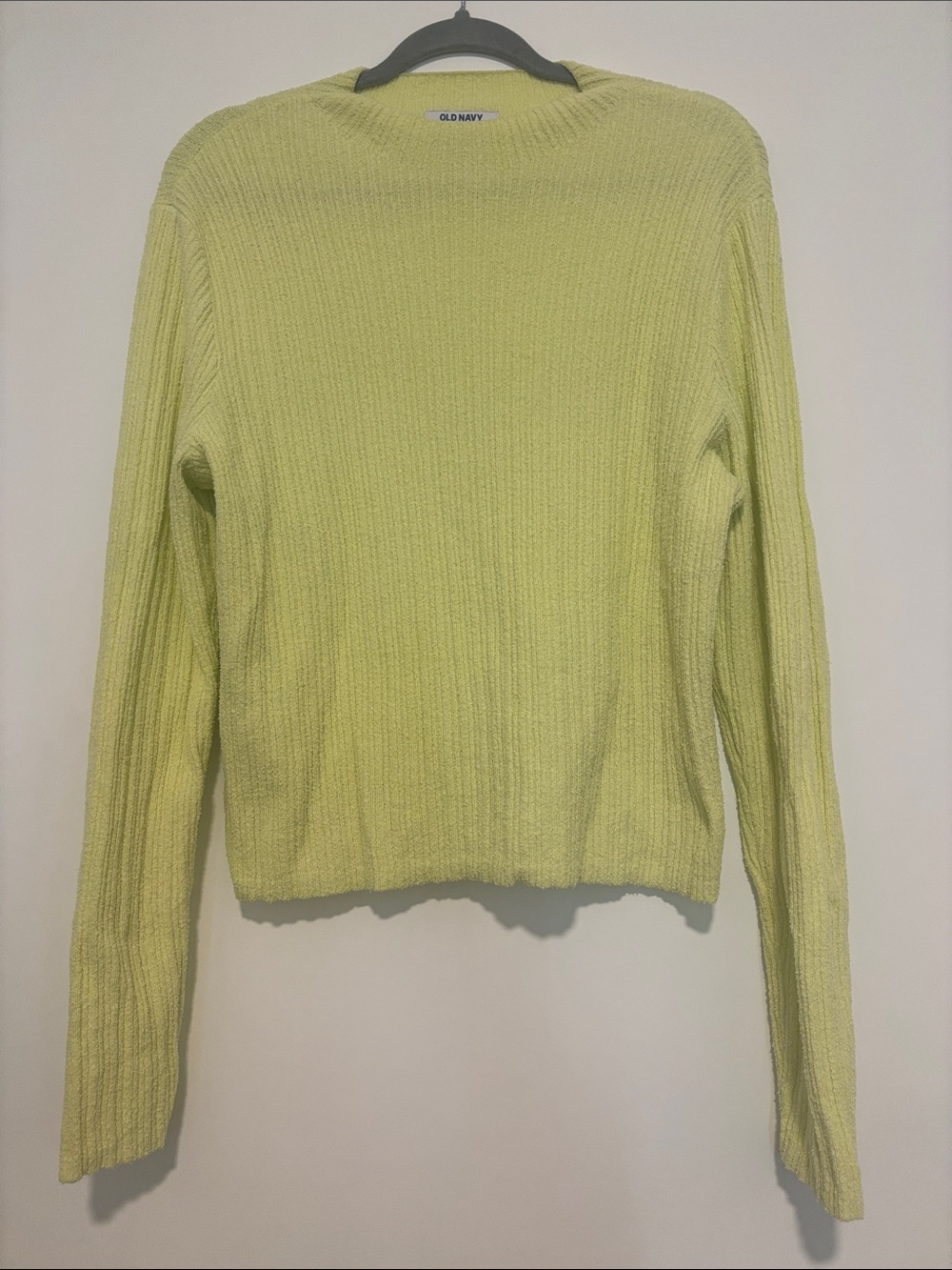 Old navy funnel-neck fitted butter yellow top sz XL